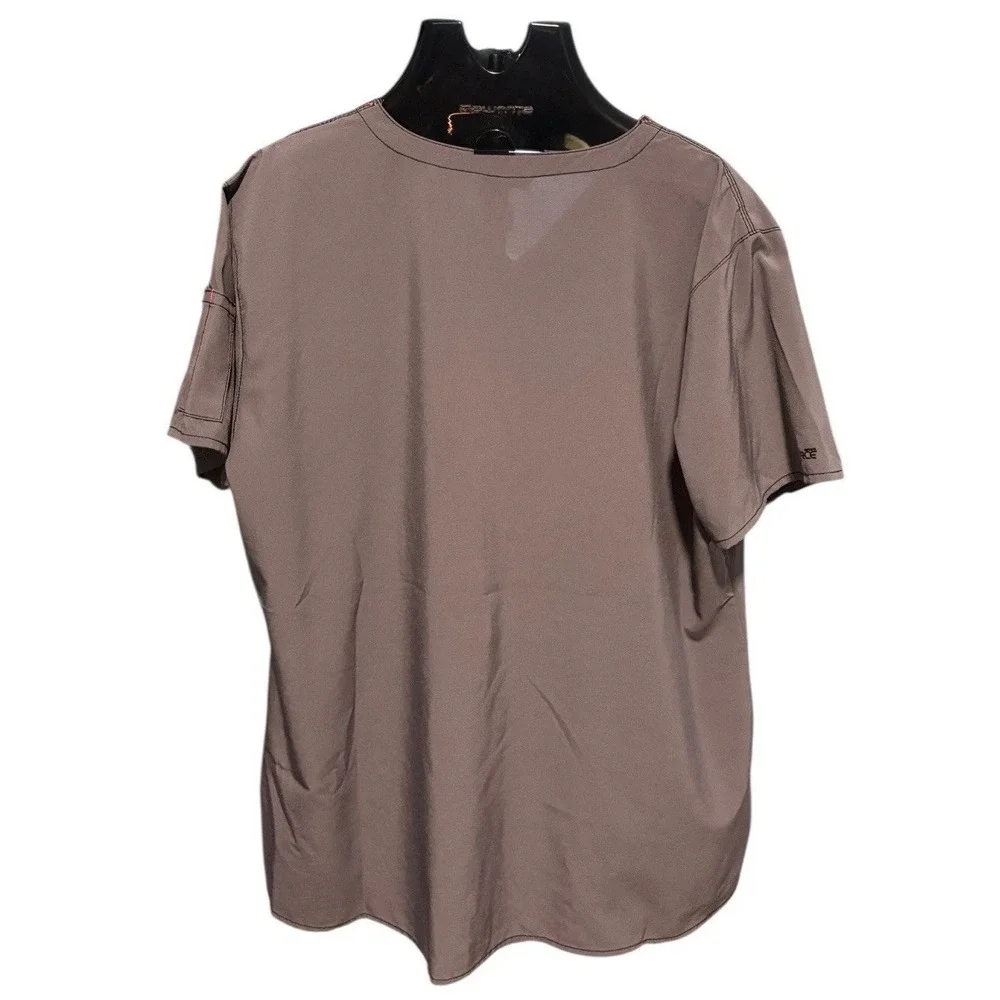 Carhartt Gray Scrubs Top Short Sleeve Size 2X - Multi Pockets - Pink Accents - Picture 2 of 6